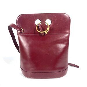 HERMES vintage Alix Crossbody Shoulder Bag Leather Bordeaux Based/GoldHardware